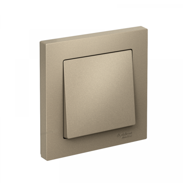 Выключатель 1-кл. СП AtlasDesign 10А IP20 (сх. 1) 10AX в сборе шампань SE ATN000512 ТехноИмпульс