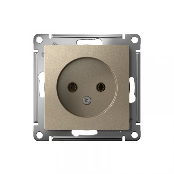 Розетка 1-м СП AtlasDesign 16А IP20 без заземл. без защ. шторок механизм шампань SE ATN000541 ТехноИмпульс