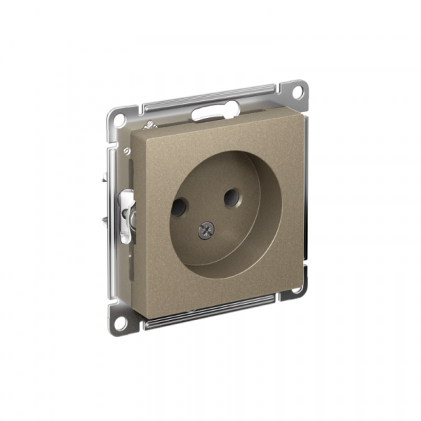 Розетка 1-м СП AtlasDesign 16А IP20 без заземл. без защ. шторок механизм шампань SE ATN000541 ТехноИмпульс