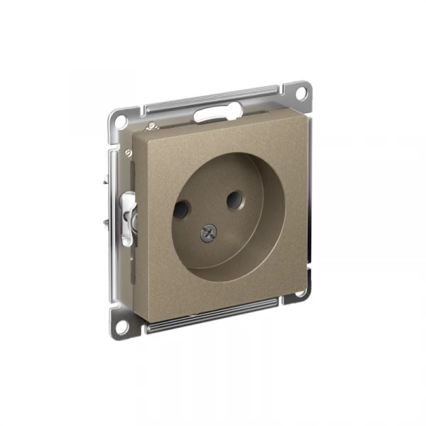 Розетка 1-м СП AtlasDesign 16А IP20 без заземл. без защ. шторок механизм шампань SE ATN000541 ТехноИмпульс