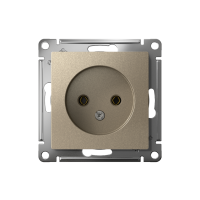 Розетка 1-м СП AtlasDesign 16А IP20 без заземл. без защ. шторок механизм шампань SE ATN000541 ТехноИмпульс