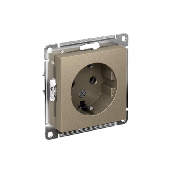 Розетка 1-м СП AtlasDesign 16А IP20 с заземл. механизм шампань SE ATN000543 ТехноИмпульс