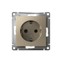 Розетка 1-м СП AtlasDesign 16А IP20 с заземл. механизм шампань SE ATN000543 ТехноИмпульс