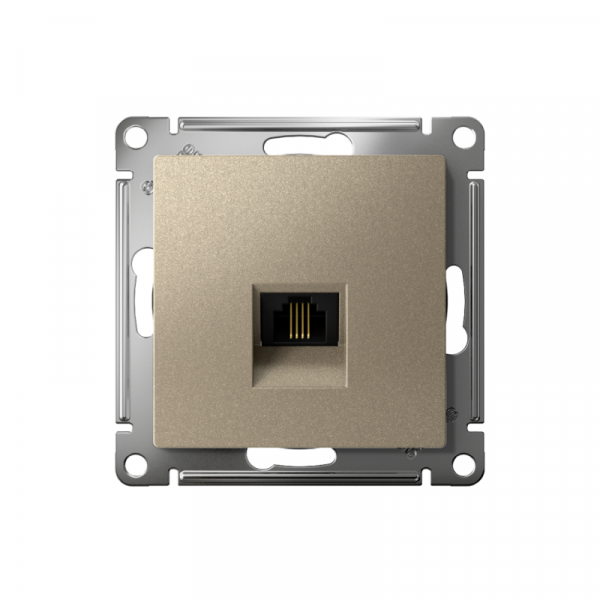 Розетка телефонная 1-м СП AtlasDesign RJ11 механизм шампань SE ATN000581 ТехноИмпульс