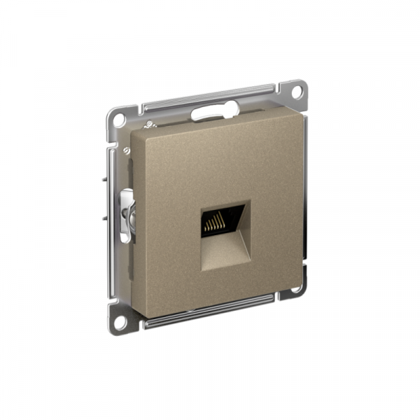 Розетка компьютерная AtlasDesign RJ45 кат.5E механизм шампань SE ATN000583 ТехноИмпульс