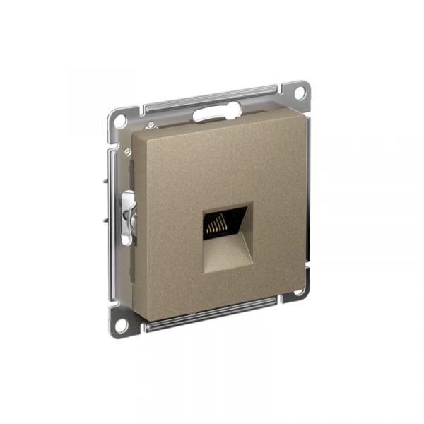 Розетка компьютерная AtlasDesign RJ45 кат.5E механизм шампань SE ATN000583 ТехноИмпульс