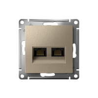 Розетка компьютерная 2-м AtlasDesign RJ45 кат.5E механизм шампань SE ATN000585 ТехноИмпульс