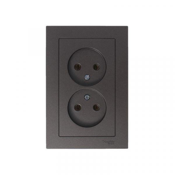 Розетка 2-м СП AtlasDesign 16А IP20 без заземл. в сборе мокко SE ATN000620 ТехноИмпульс