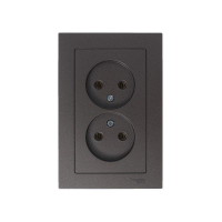 Розетка 2-м СП AtlasDesign 16А IP20 без заземл. в сборе мокко SE ATN000620 ТехноИмпульс