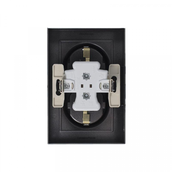 Розетка 2-м СП AtlasDesign 16А IP20 с заземл. в сборе мокко SE ATN000624 ТехноИмпульс