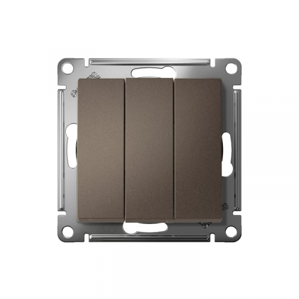 Выключатель 3-кл. СП AtlasDesign 10А IP20 (сх. 1+1+1) 10AX механизм мокко SE ATN000631 ТехноИмпульс