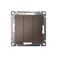 Выключатель 3-кл. СП AtlasDesign 10А IP20 (сх. 1+1+1) 10AX механизм мокко SE ATN000631 ТехноИмпульс