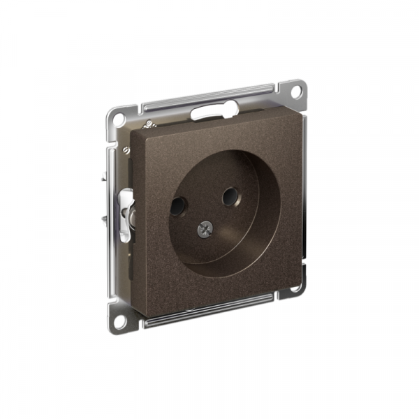 Розетка 1-м СП AtlasDesign 16А IP20 без заземл. без защ. шторок механизм мокко SE ATN000641 ТехноИмпульс