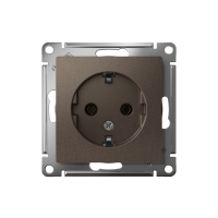 Розетка 1-м СП AtlasDesign 16А IP20 с заземл. механизм мокко SE ATN000643 ТехноИмпульс