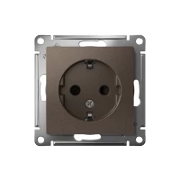 Розетка 1-м СП AtlasDesign 16А IP20 с заземл. защ. шторки механизм мокко SE ATN000645 ТехноИмпульс