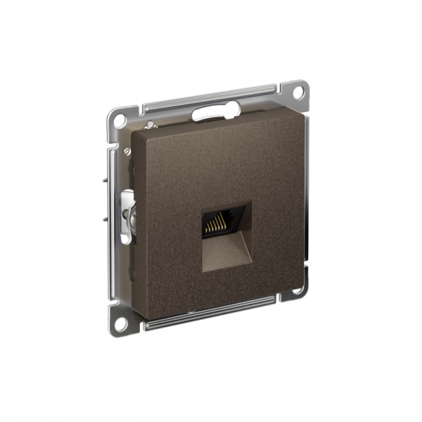 Розетка компьютерная AtlasDesign RJ45 кат.5E механизм мокко SE ATN000683 ТехноИмпульс