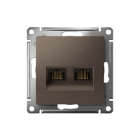 Розетка компьютерная 2-м AtlasDesign RJ45 кат.5E механизм мокко SE ATN000685 ТехноИмпульс