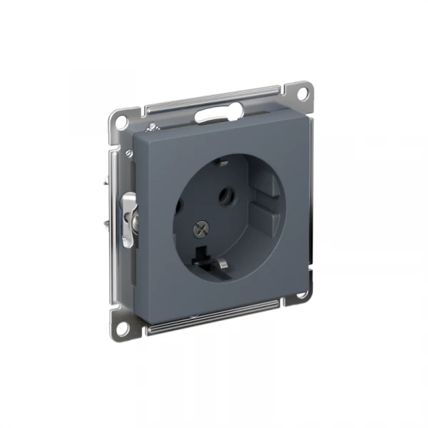 Розетка 1-м СП AtlasDesign 16А IP20 с заземл. механизм грифель SE ATN000743 ТехноИмпульс