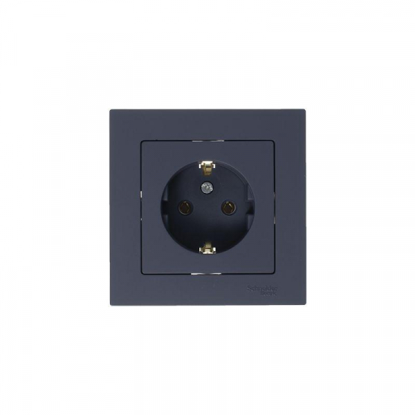 Розетка 1-м СП AtlasDesign 16А IP20 с заземл. механизм грифель SE ATN000743 ТехноИмпульс