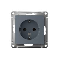 Розетка 1-м СП AtlasDesign 16А IP20 с заземл. механизм грифель SE ATN000743 ТехноИмпульс