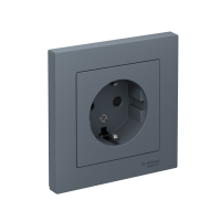 Розетка 1-м СП AtlasDesign 16А IP20 с заземл. защ. шторки в сборе грифель SE ATN000744 ТехноИмпульс