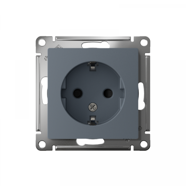 Розетка 1-м СП AtlasDesign 16А IP20 с заземл. защ. шторки механизм грифель SE ATN000745 ТехноИмпульс