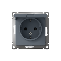 Розетка 1-м СП AtlasDesign 16А IP20 с заземл. защ. шторки с крышкой механизм грифель SE ATN000746 ТехноИмпульс