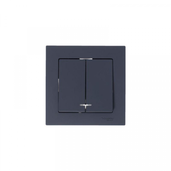 Выключатель 2-кл. СП AtlasDesign 10А IP20 (сх. 5а) 10AX с подсветкой механизм грифель SE ATN000753 ТехноИмпульс