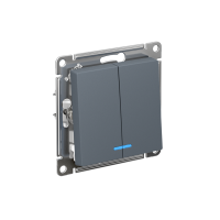 Выключатель 2-кл. СП AtlasDesign 10А IP20 (сх. 5а) 10AX с подсветкой механизм грифель SE ATN000753 ТехноИмпульс