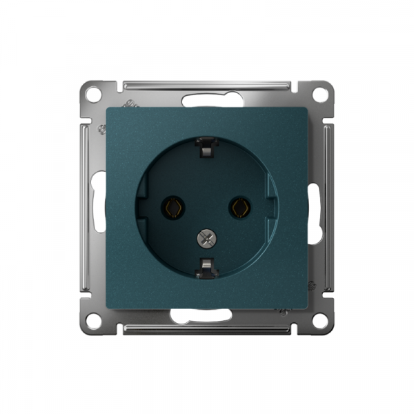 Розетка 1-м СП AtlasDesign 16А IP20 с заземл. механизм изумруд SE ATN000843 ТехноИмпульс