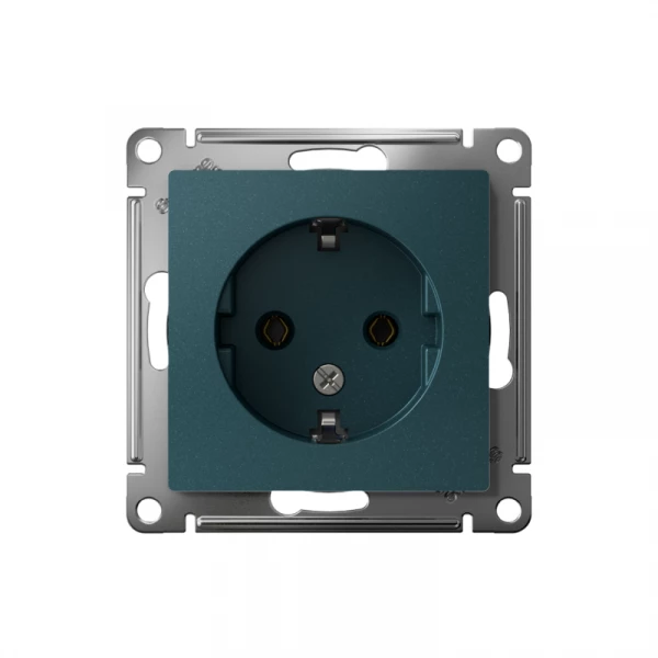 Розетка 1-м СП AtlasDesign 16А IP20 с заземл. механизм изумруд SE ATN000843 ТехноИмпульс