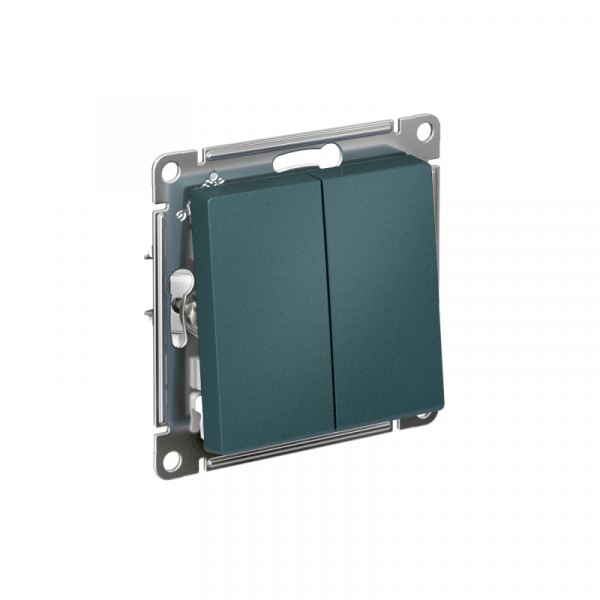 Выключатель 2-кл. СП AtlasDesign 10А IP20 (сх. 5) 10AX механизм изумруд SE ATN000851 ТехноИмпульс