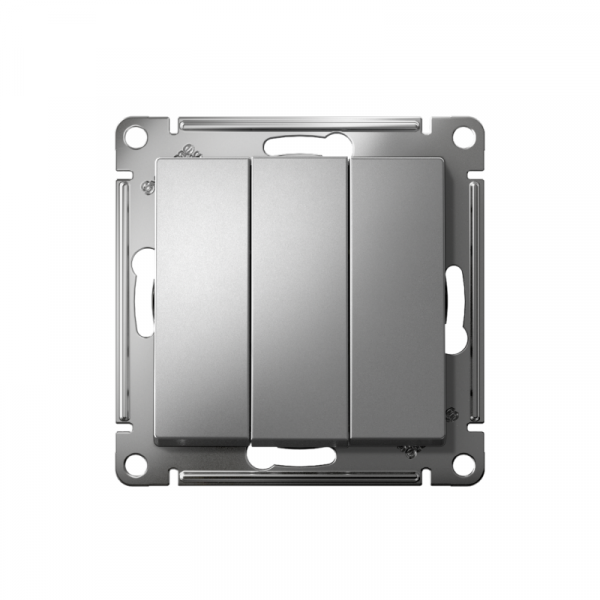 Выключатель 3-кл. СП AtlasDesign 10А IP20 (сх. 1+1+1) 10AX механизм сталь SE ATN000931 ТехноИмпульс