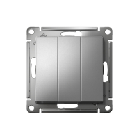 Выключатель 3-кл. СП AtlasDesign 10А IP20 (сх. 1+1+1) 10AX механизм сталь SE ATN000931 ТехноИмпульс