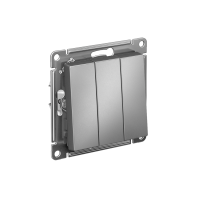 Выключатель 3-кл. СП AtlasDesign 10А IP20 (сх. 1+1+1) 10AX механизм сталь SE ATN000931 ТехноИмпульс