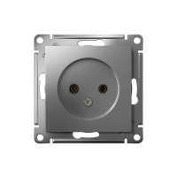 Розетка 1-м СП AtlasDesign 16А IP20 без заземл. без защ. шторок механизм сталь SE ATN000941 ТехноИмпульс