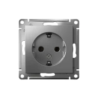 Розетка 1-м СП AtlasDesign 16А IP20 с заземл. механизм сталь SE ATN000943 ТехноИмпульс