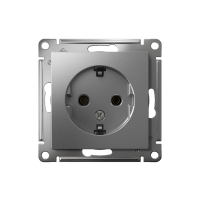 Розетка 1-м СП AtlasDesign 16А IP20 с заземл. механизм сталь SE ATN000943 ТехноИмпульс