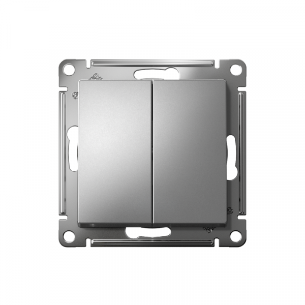 Выключатель 2-кл. СП AtlasDesign 10А IP20 (сх. 5) 10AX механизм сталь SE ATN000951 ТехноИмпульс