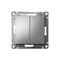 Выключатель 2-кл. СП AtlasDesign 10А IP20 (сх. 5) 10AX механизм сталь SE ATN000951 ТехноИмпульс