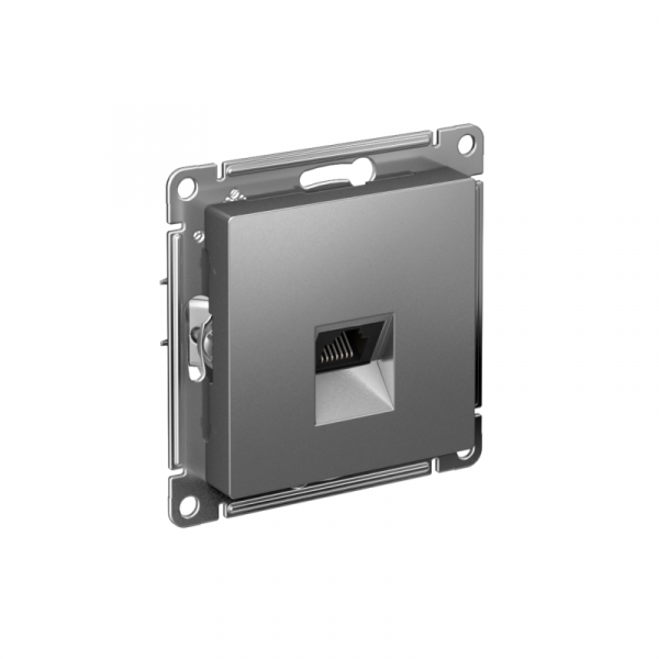 Розетка компьютерная AtlasDesign RJ45 кат.5E механизм сталь SE ATN000983 ТехноИмпульс