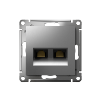 Розетка компьютерная 2-м AtlasDesign RJ45 кат.5E механизм сталь SE ATN000985 ТехноИмпульс