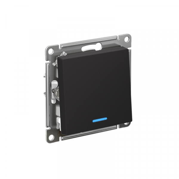 Выключатель 1-кл. СП AtlasDesign 10А IP20 (сх. 1а) 10AX с подсветкой механизм карбон SE ATN001013 ТехноИмпульс