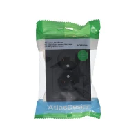 Розетка 2-м СП AtlasDesign 16А IP20 без заземл. в сборе карбон SE ATN001020 ТехноИмпульс