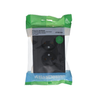 Розетка 2-м СП AtlasDesign 16А IP20 без заземл. в сборе карбон SE ATN001020 ТехноИмпульс