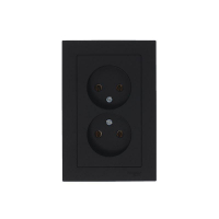 Розетка 2-м СП AtlasDesign 16А IP20 без заземл. в сборе карбон SE ATN001020 ТехноИмпульс