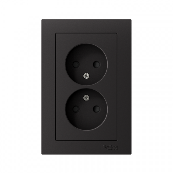 Розетка 2-м СП AtlasDesign 16А IP20 без заземл. защ. шторки в сборе карбон SE ATN001022 ТехноИмпульс