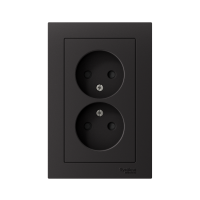 Розетка 2-м СП AtlasDesign 16А IP20 без заземл. защ. шторки в сборе карбон SE ATN001022 ТехноИмпульс