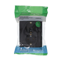 Розетка 2-м СП AtlasDesign 16А IP20 с заземл. в сборе карбон SE ATN001024 ТехноИмпульс