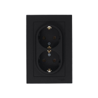 Розетка 2-м СП AtlasDesign 16А IP20 с заземл. в сборе карбон SE ATN001024 ТехноИмпульс